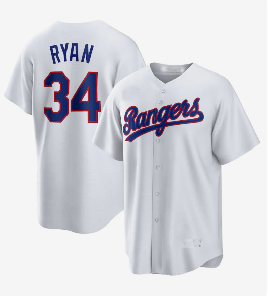 Texas Rangers #34 Nolan Ryan White Home Cooperstown Collection Player Jersey Baseball Jerseys