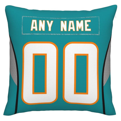 Custom M.Dolphins Pillow Decorative Throw Pillow Case - Print Personalized Football Team Fans Name & Number Birthday Gift Football Pillows
