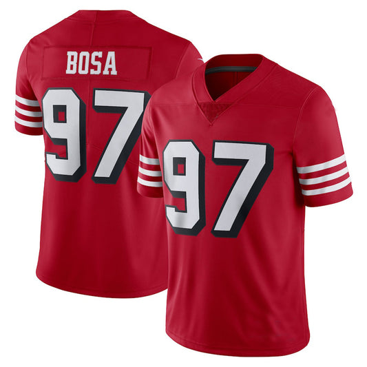 SF.49ers  #97 Nick Bosa New Red Black Stitched American Football Jerseys 2022