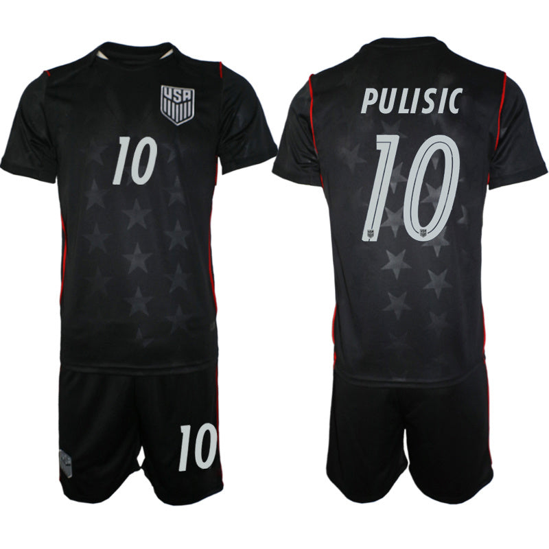 America #10 Pulisic Black Soccer Jersey