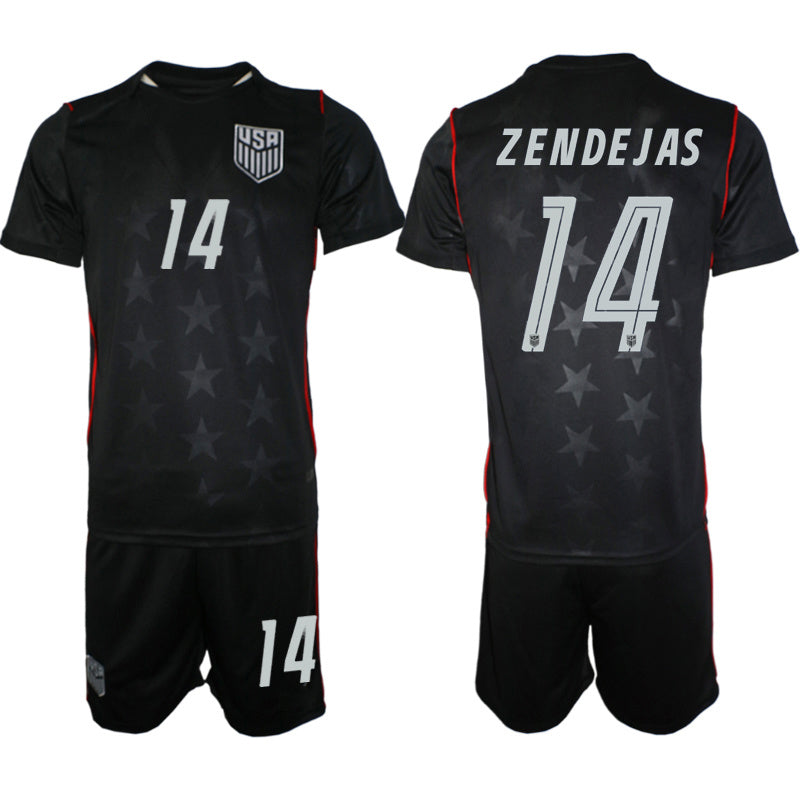 America #14 Zendejas Black Soccer Jersey