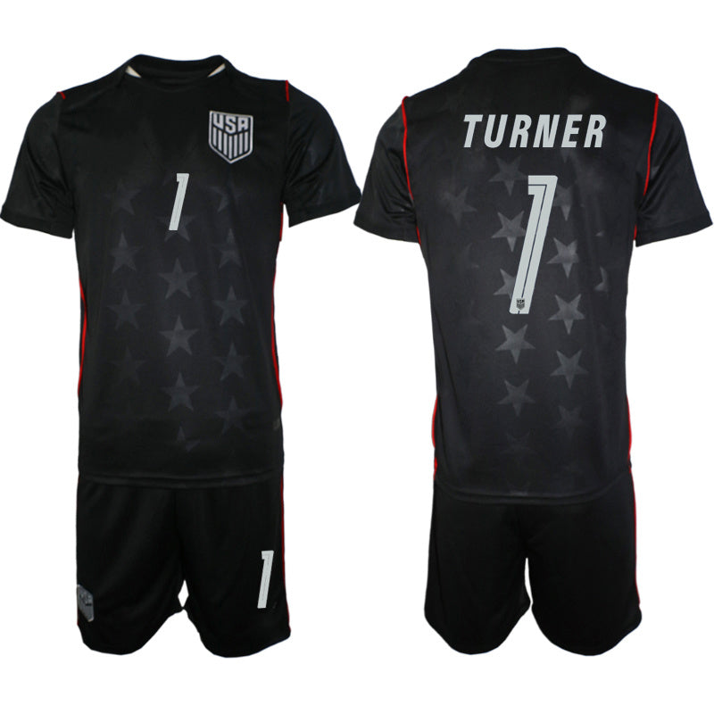 America #1 Turner Black Soccer Jersey