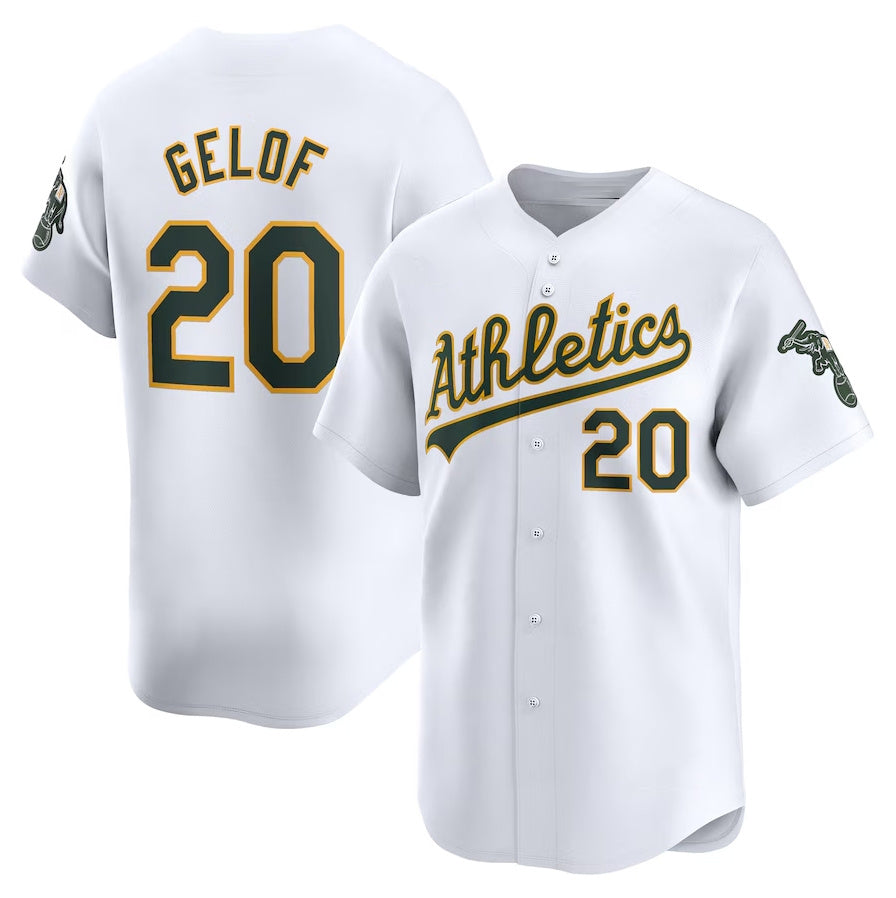 Oakland Athletics #20 Zack Gelof Home Limited Player Jersey - White Stitched Baseball Jersey