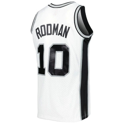 S.Antonio Spurs #10 Dennis Rodman Mitchell & Ness 1993-94 Hardwood Classics Swingman Jersey White  Stitched American Basketball Jersey