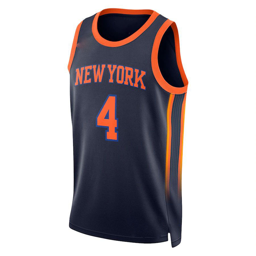 NY.Knicks #4 Derrick Rose Jordan Brand 2022-23 Statement Edition Swingman Jersey Navy Stitched American Basketball Jersey