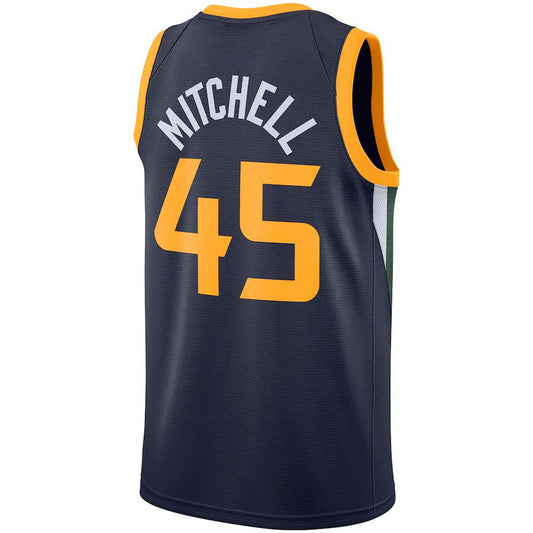 U.Jazz #45 Donovan Mitchell 2020-21 Swingman Jersey  Icon Edition Navy Stitched American Basketball Jersey