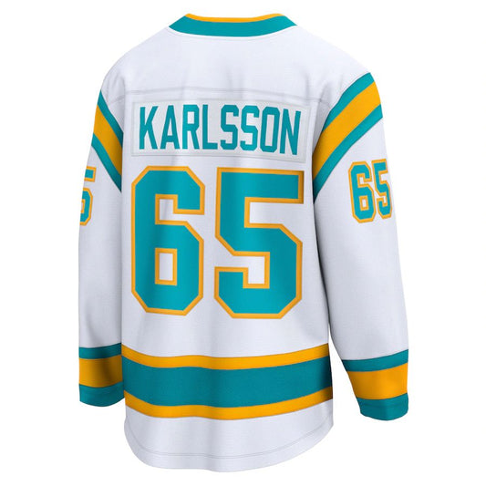 SJ.Sharks #65 Erik Karlsson Fanatics Branded Special Edition 2.0 Breakaway Player Jersey White Stitched American Hockey Jerseys