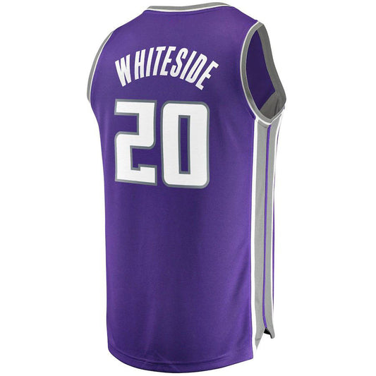 S.Kings #20 Hassan Whiteside Fanatics Branded  Fast Break Replica Jersey Purple Icon Edition Stitched American Basketball Jersey