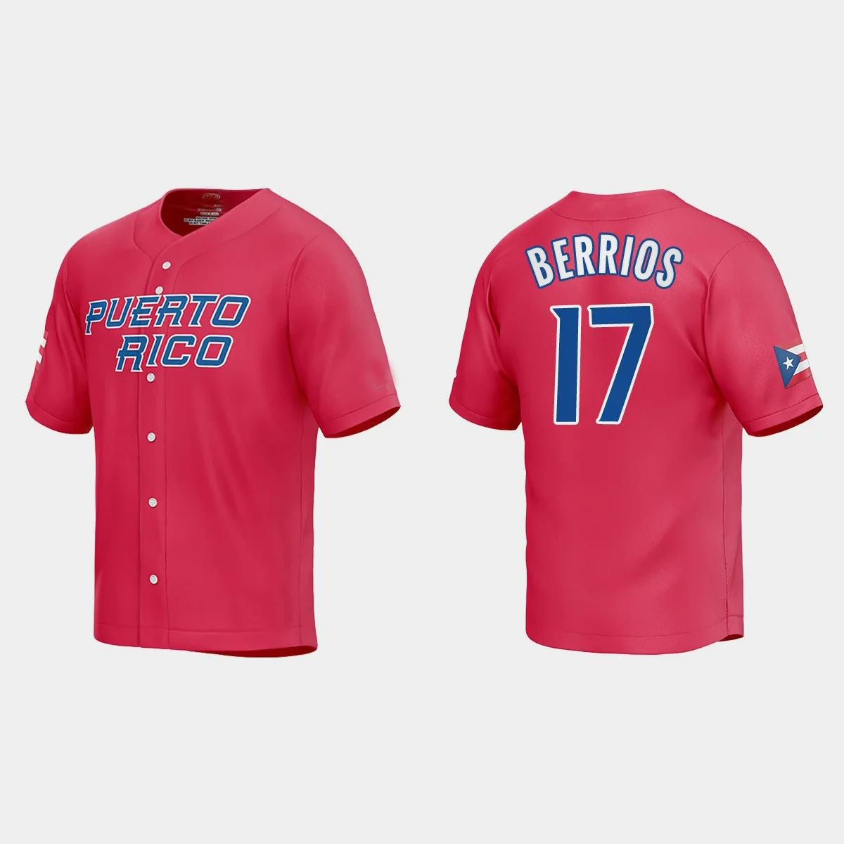#17 JOSE BERRIOS PUERTO RICO BASEBALL 2023 WORLD BASEBALL CLASSIC JERSEY ¨C RED Stitches Baseball Jerseys