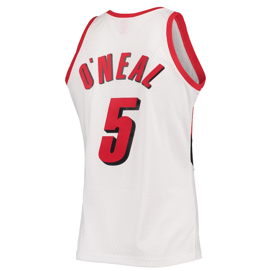 P.Trail Blazers #5 Jermaine O'Neal Mitchell & Ness 1996-97 Hardwood Classics Swingman Jersey White Stitched American Basketball Jersey