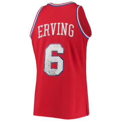PH.76ers #6 Julius Erving Mitchell & Ness 1996-97 Hardwood Classics  75th Anniversary Diamond Swingman Jersey Red Stitched American Basketball Jersey