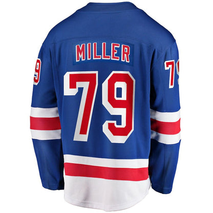 NY.Rangers #79 K'Andre Miller Fanatics Branded 2017-18 Home Breakaway Replica Jersey  Blue Stitched American Hockey Jerseys