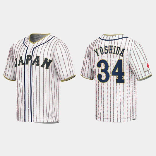#34 MASATAKA YOSHIDA JAPAN BASEBALL 2023 WORLD BASEBALL CLASSIC JERSEY ¨C WHITE Stitches Baseball Jerseys