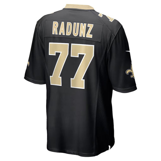 NO.Saints #77 Dillon Radunz Black Team Game Stitched American Football Jersey