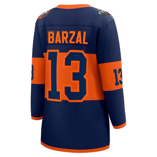 NY.Islanders #13 Mathew Barzal Fanatics 2024 Stadium Series Breakaway Player Jersey ¨C Navy Stitched American Hockey Jerseys