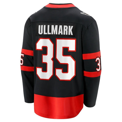 O.Senators #35 Linus Ullmark Fanatics Home Premier Breakaway Player Jersey - Black Stitched American Hockey Jerseys