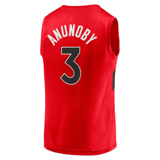 T.Raptors #3 OG Anunoby Fanatics Branded Fast Break Replica Jersey Red Icon Edition Stitched American Basketball Jersey