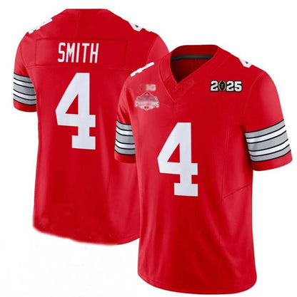 O.State Buckeyes #4 Jeremiah Smith Red 2025 CFP Final With National Champions Patch F.U.S.E. Vapor Limited Stitched Football American College Jerseys