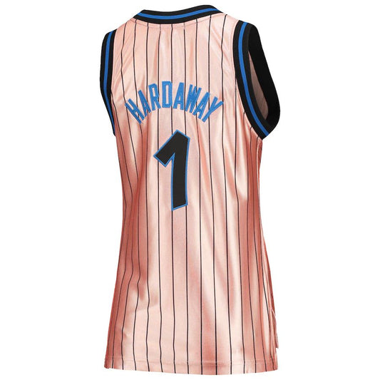 O.Magic #1 Penny Hardaway Mitchell & Ness Women's 75th Anniversary Rose Gold 1993 Swingman Jersey Pink Stitched American Basketball Jersey
