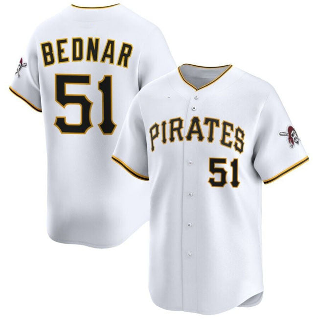 Pittsburgh Pirates #51 David Bednar White 2025 Home Limited Stitched Baseball Jersey