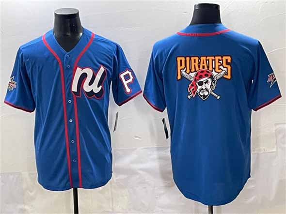 Pittsburgh Pirates National League Team Big Logo Blue 2025 All-Star Edition Limited Stitched Baseball Jersey
