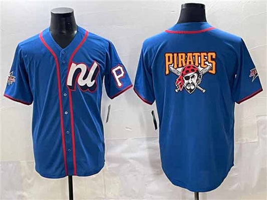 Pittsburgh Pirates National League Team Big Logo Blue 2025 All-Star Edition Limited Stitched Baseball Jersey
