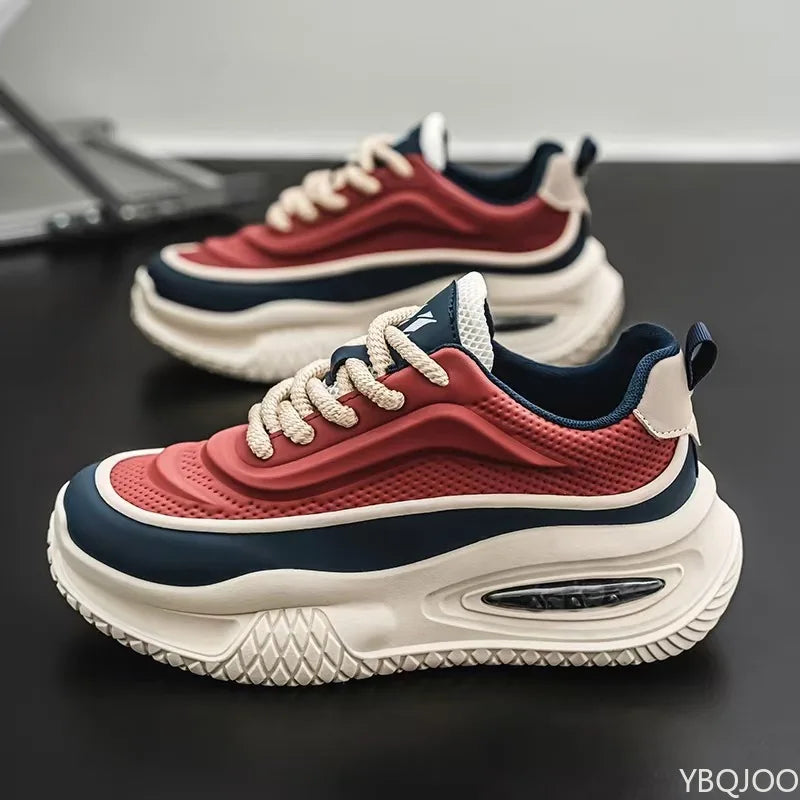 Spring Autumn new thick soled shoes are lightweight comfortable trendy casual sporty fashionable wear-resistant men's shoes