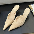 Eilyken New Fashion Pointed Toe Women Slippers Concise Thin Low Heels Casual Dress Pumps Summer Slide Mules Shoes