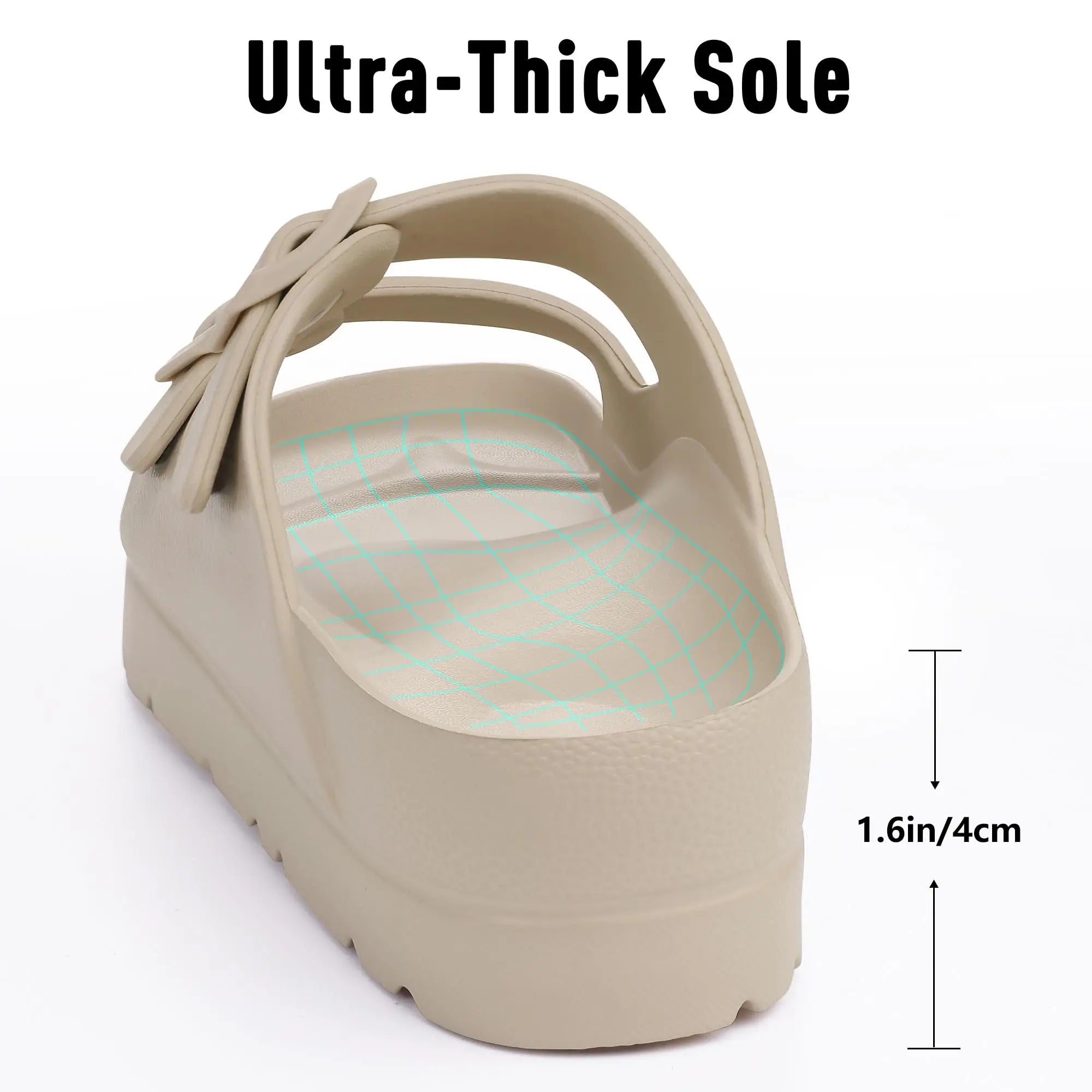 CRACOMIN New Women's Platform Sandals With Arch Support Soft EVA Orthopedic Sandals Summer House Slippers With Adjustable Buckle