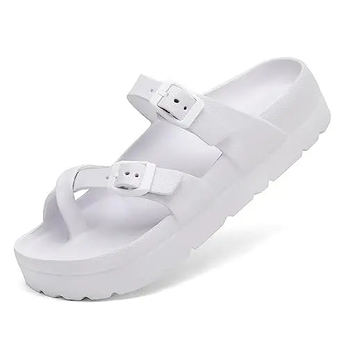 CRACOMIN New Women's Platform Sandals With Arch Support Soft EVA Orthopedic Sandals Summer House Slippers With Adjustable Buckle