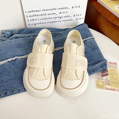 Canvas shoes for women's spring summer new styles niche mango toe thick sole simple comfortable versatile women's shoes