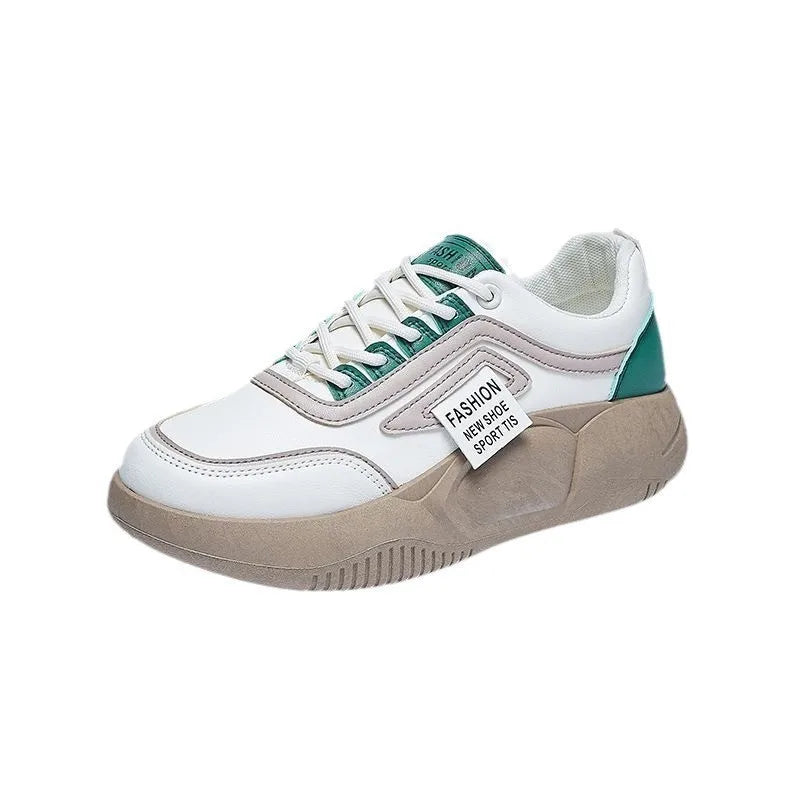 Autumn Women Vulcanized New Shoes Sports Loafers 2024 Comfortable Walking Sneakers Ladies Thick Soled Lace-Up Casual Shoes