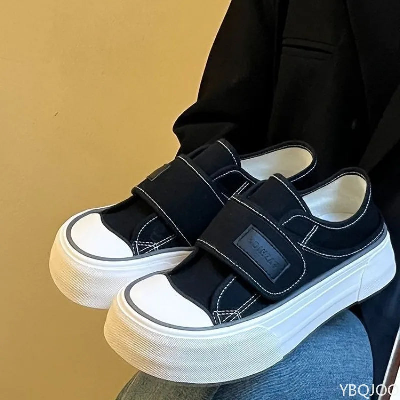 Canvas shoes for women's spring summer new styles niche mango toe thick sole simple comfortable versatile women's shoes