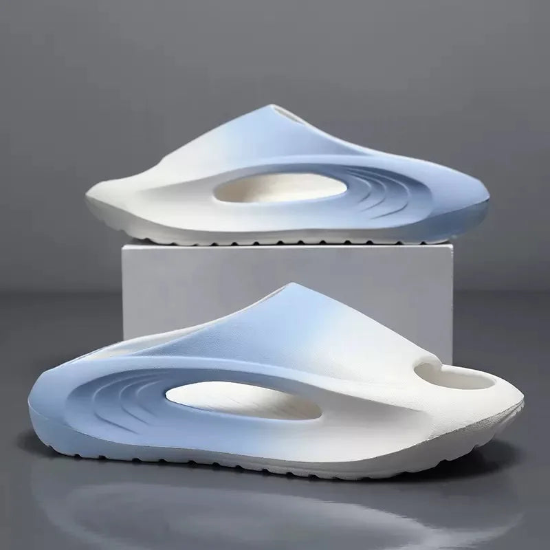 Shevalues New Hollow Women Sandals Platform Soft Comfy Beach Shoes Unisex Sports Slippers Non-Slips Shower Slides Men Slippers