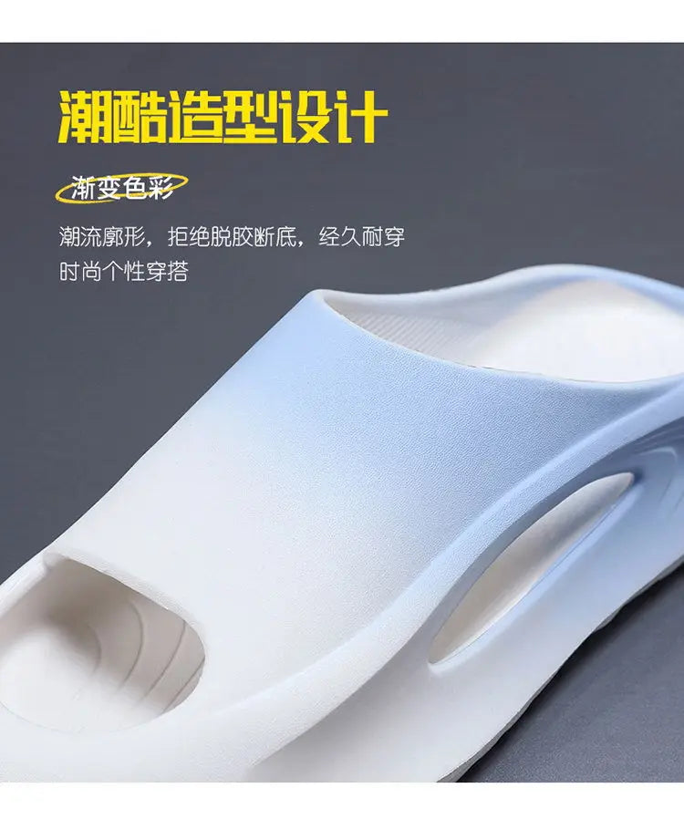 Shevalues New Hollow Women Sandals Platform Soft Comfy Beach Shoes Unisex Sports Slippers Non-Slips Shower Slides Men Slippers