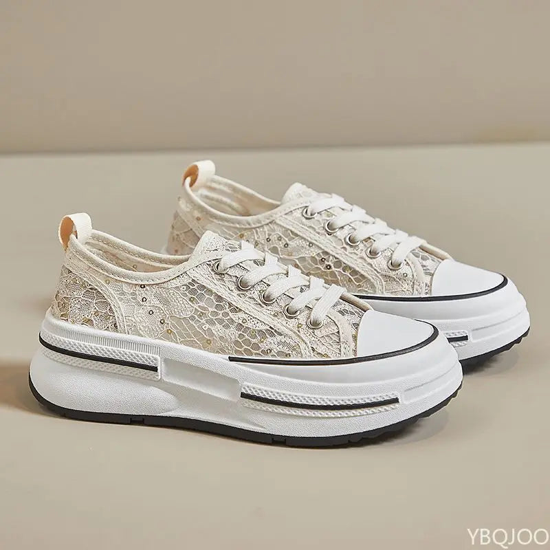 Women's summer new thick soled versatile shoes with breathable mesh casual sports simple comfortable mesh shoes