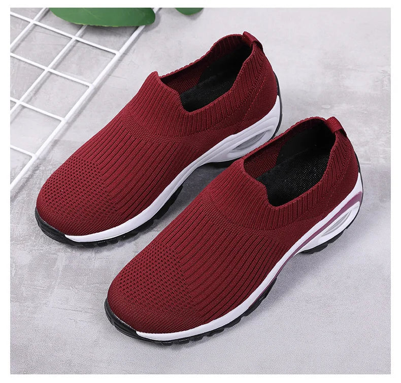 New Women Fashion Casual Sport Shoes Wedge Platform Sneakers Ladies Breathable Vulcanized Shoes 2026