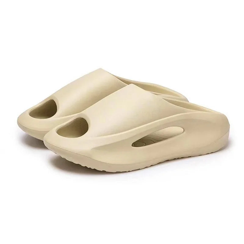 Shevalues New Hollow Women Sandals Platform Soft Comfy Beach Shoes Unisex Sports Slippers Non-Slips Shower Slides Men Slippers