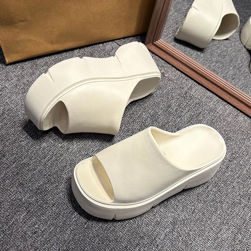 Thick Sole Sandals for Women Home Platform Slippers EVA Non Slip Beach Sandals Summer Lady Slides Soft Sole Wedge Heel Slipper