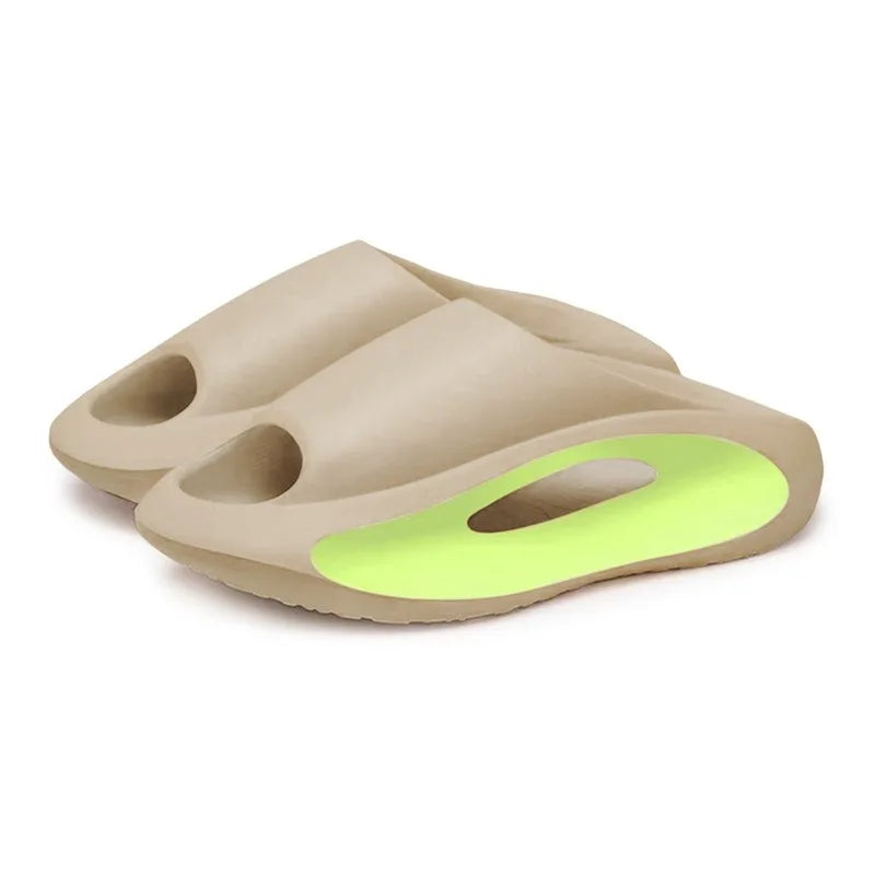 Shevalues New Hollow Women Sandals Platform Soft Comfy Beach Shoes Unisex Sports Slippers Non-Slips Shower Slides Men Slippers