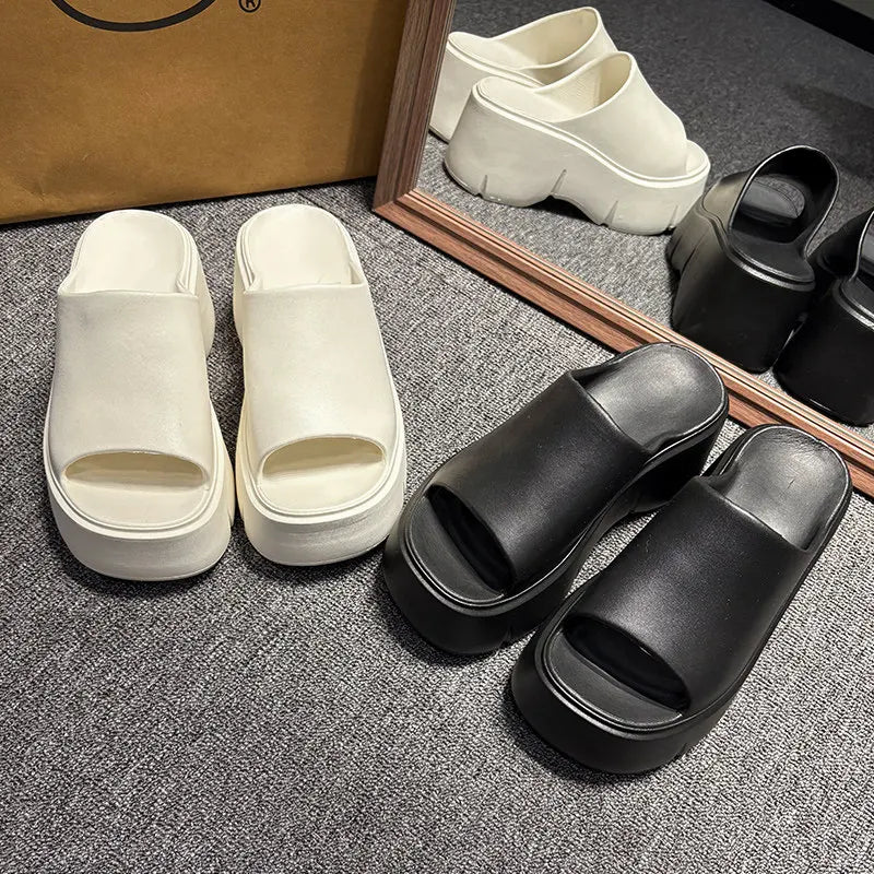 Thick Sole Sandals for Women Home Platform Slippers EVA Non Slip Beach Sandals Summer Lady Slides Soft Sole Wedge Heel Slipper