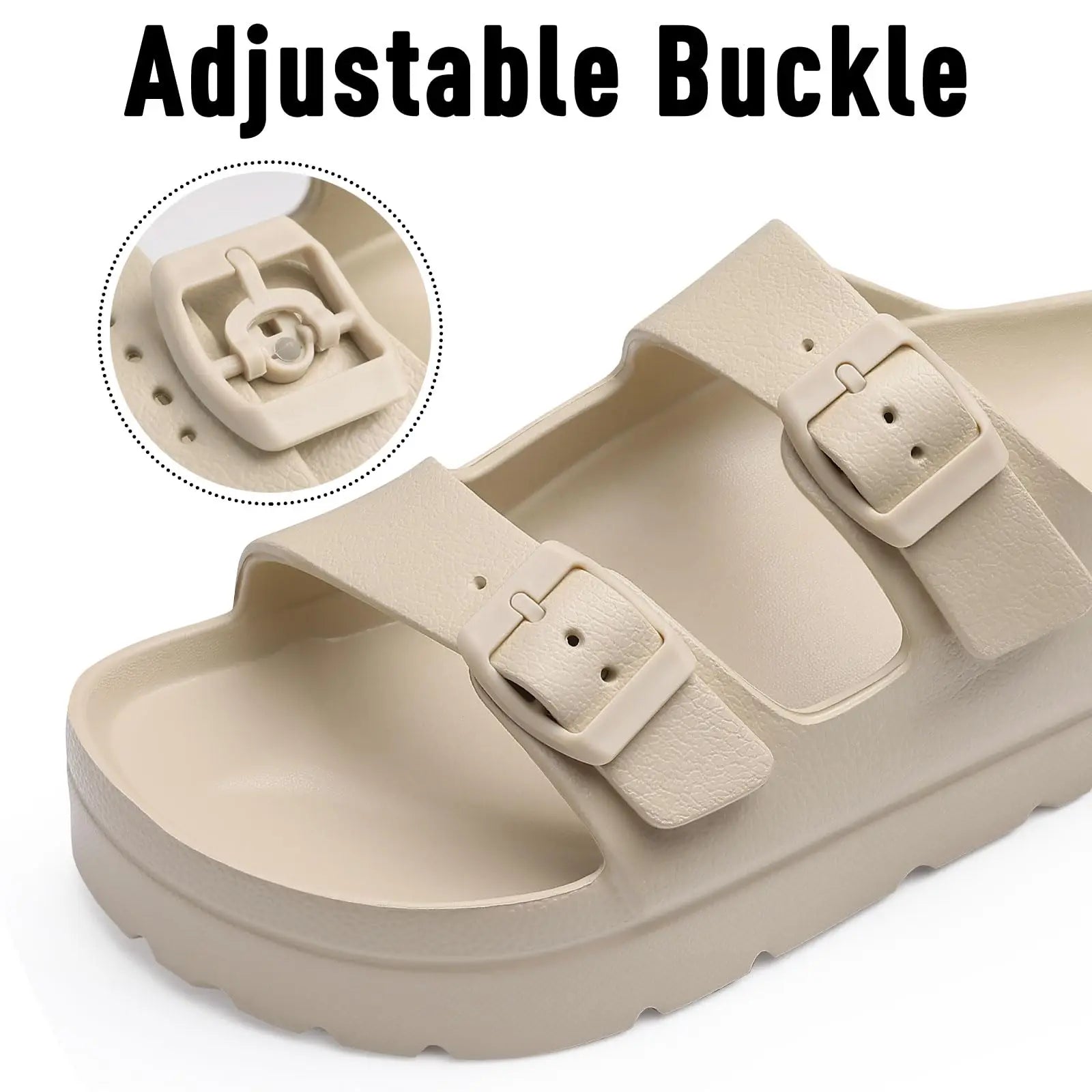 CRACOMIN New Women's Platform Sandals With Arch Support Soft EVA Orthopedic Sandals Summer House Slippers With Adjustable Buckle