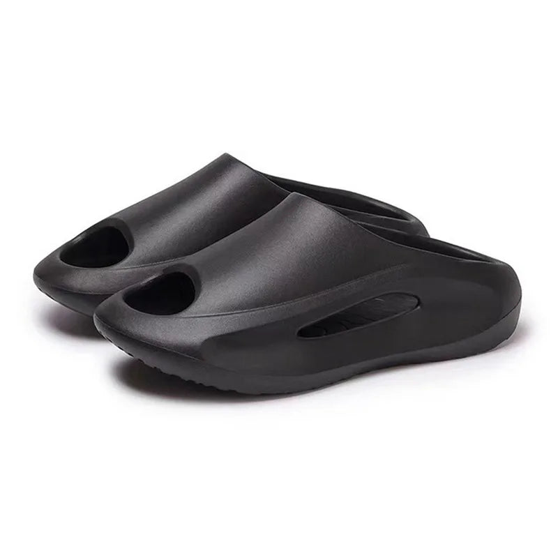 Shevalues New Hollow Women Sandals Platform Soft Comfy Beach Shoes Unisex Sports Slippers Non-Slips Shower Slides Men Slippers