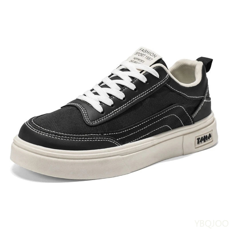 Summer Men's New Breathable Canvas Shoes Trendy Versatile Thick Bottom Sports Leisure Simple and Comfortable Board Shoes