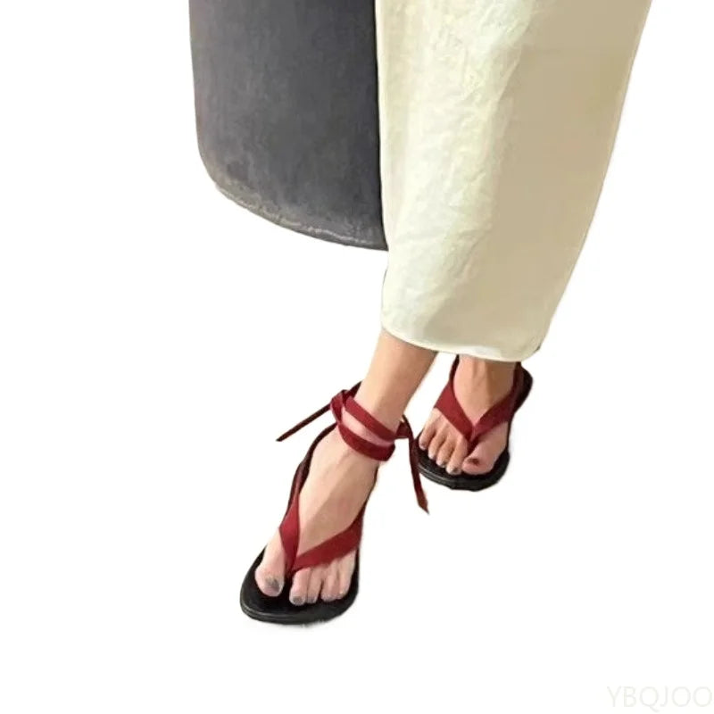 Women's personalized casual clip toe slippers summer  versatile flat bottom daily casual comfortable sandals for wearing outside