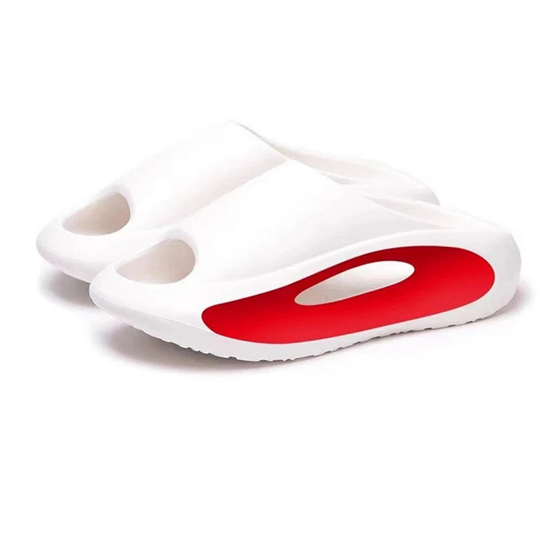 Shevalues New Hollow Women Sandals Platform Soft Comfy Beach Shoes Unisex Sports Slippers Non-Slips Shower Slides Men Slippers