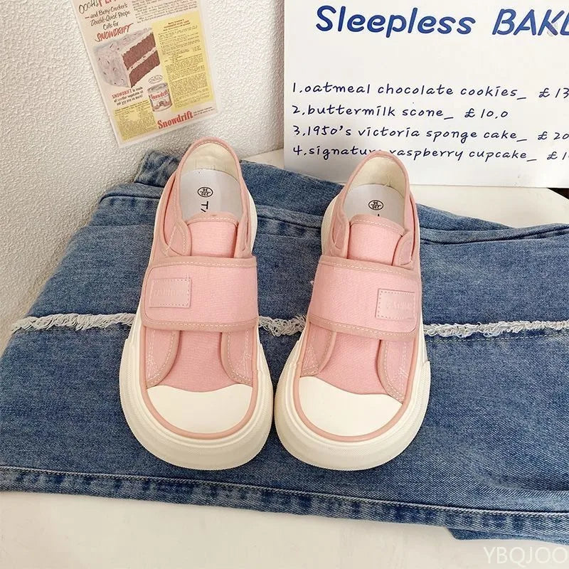 Canvas shoes for women's spring summer new styles niche mango toe thick sole simple comfortable versatile women's shoes