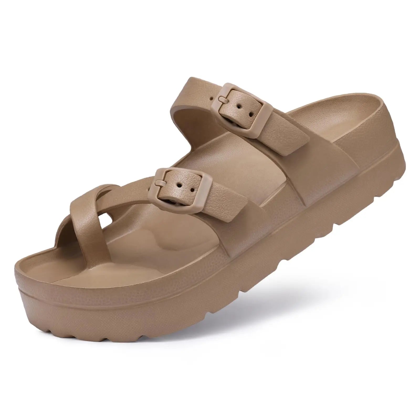 CRACOMIN New Women's Platform Sandals With Arch Support Soft EVA Orthopedic Sandals Summer House Slippers With Adjustable Buckle