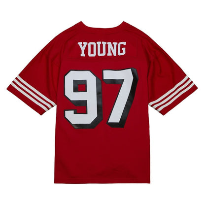 SF.49ers #97 Bryant Young Mitchell & Ness Legacy Replica Jersey - Scarlet Stitched American Football Jerseys