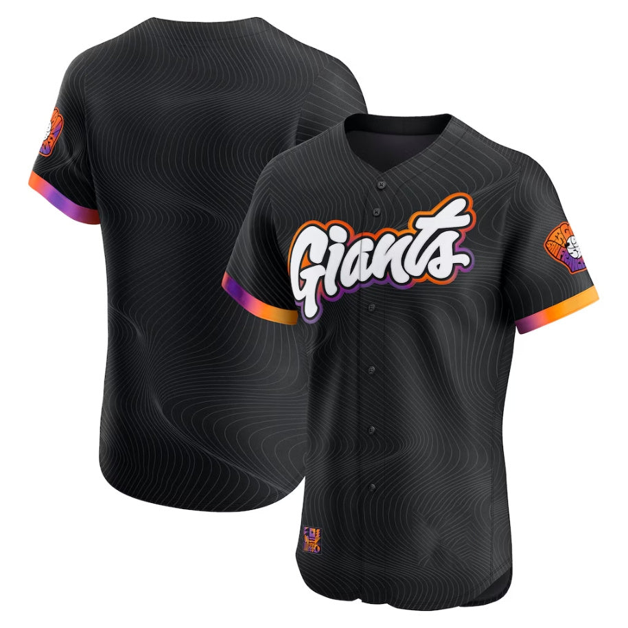 San Francisco Giants Anthracite 2025 City Connect Elite Baseball Jersey